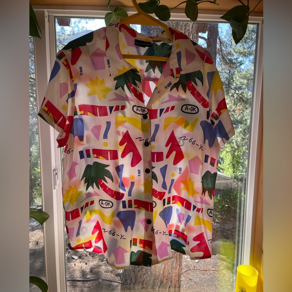 Nooworks Joyce Button Down in A-Ok, 3xl - Picture 2 of 4